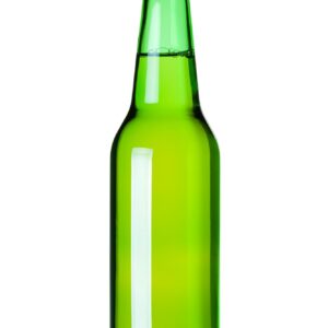 Lager beer in green bottle